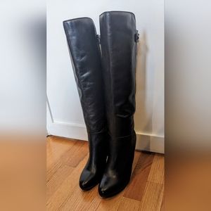 Aldo Black Knee-high Heeled Boots. Size 10.